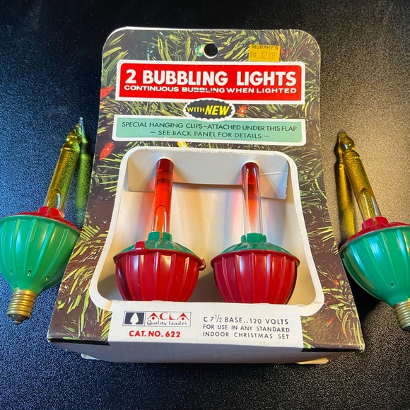 Vintage Bubbling Christmas Lights - Red and Green Bubble Lights - Picture 1 of 8